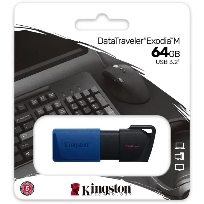 Kingston DataTraveler Exodia M - 64GB USB 3.2 Gen 1 Flash Drive - Black & Blue — image 9