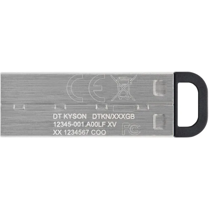 Kingston DataTraveler Kyson 256GB USB 3.2 Gen 1 Flash Drive - Silver, 200MB/s Read, Capless with Key Ring — image 2