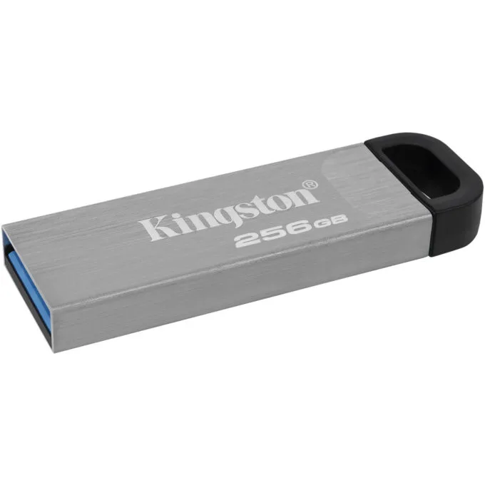 Kingston DataTraveler Kyson 256GB USB 3.2 Gen 1 Flash Drive - Silver, 200MB/s Read, Capless with Key Ring — image 3