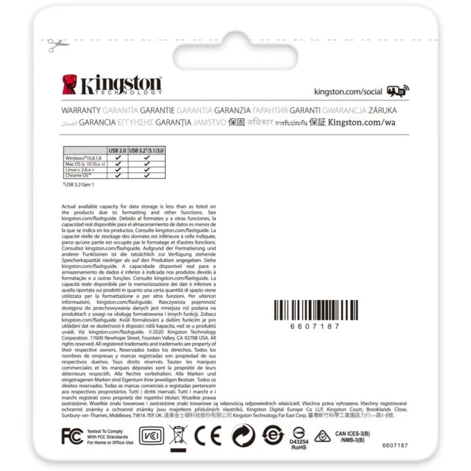 Kingston DataTraveler Kyson 256GB USB 3.2 Gen 1 Flash Drive - Silver, 200MB/s Read, Capless with Key Ring — image 5