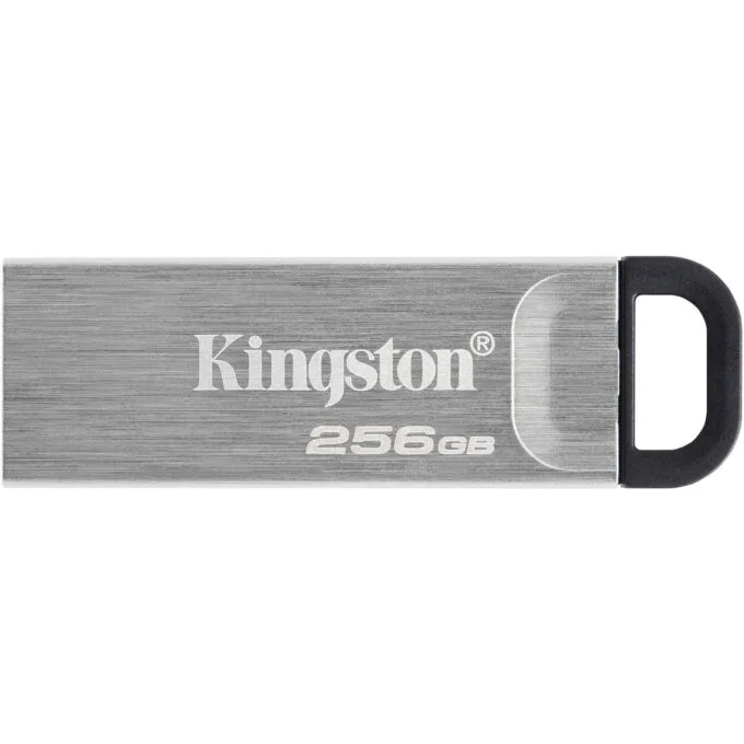 Kingston DataTraveler Kyson 256GB USB 3.2 Gen 1 Flash Drive - Silver, 200MB/s Read, Capless with Key Ring — image 1