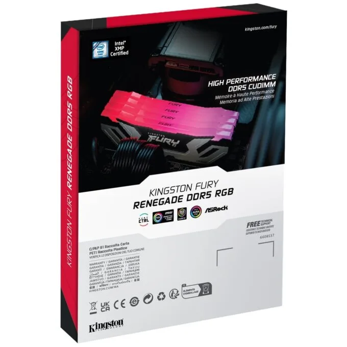 Kingston FURY Renegade DDR5 48GB (2x24GB) 8400MT/s CL40 CUDIMM - RGB Silver - XMP 3.0 — image 3