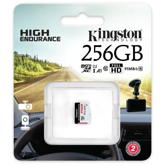 Kingston High Endurance microSDXC Card - 256GB - Class 10 UHS-I U1 A1, 95/45 MB/s, Black/White — image 3