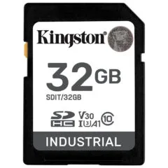 Kingston Industrial SDHC 32GB - UHS-I U3 V30 Class 10 A1, pSLC, -40° to 85°C, Black