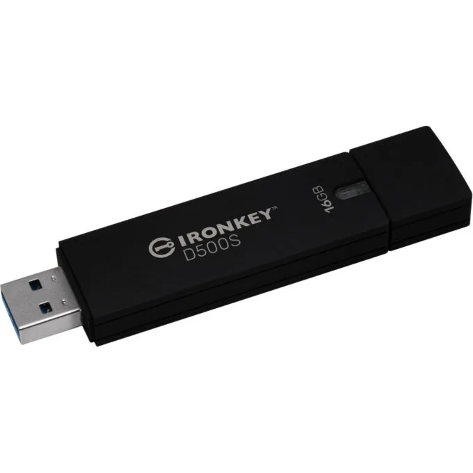 Kingston IronKey D500S - 16GB Encrypted USB-A Flash Drive, AES-256 FIPS 140-3, Black — image 5