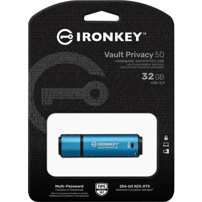 Kingston IronKey Vault Privacy 50 - 32GB AES-256 Encrypted USB-A 3.2 Gen1 Flash Drive — image 3