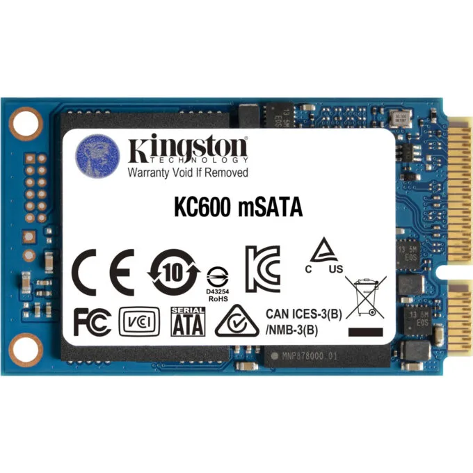 Kingston KC600 512GB mSATA SSD - SATA III 6Gb/s, 3D TLC, AES-256 HW Encryption, 550/520 MB/s - SKC600MS/512G — image 1