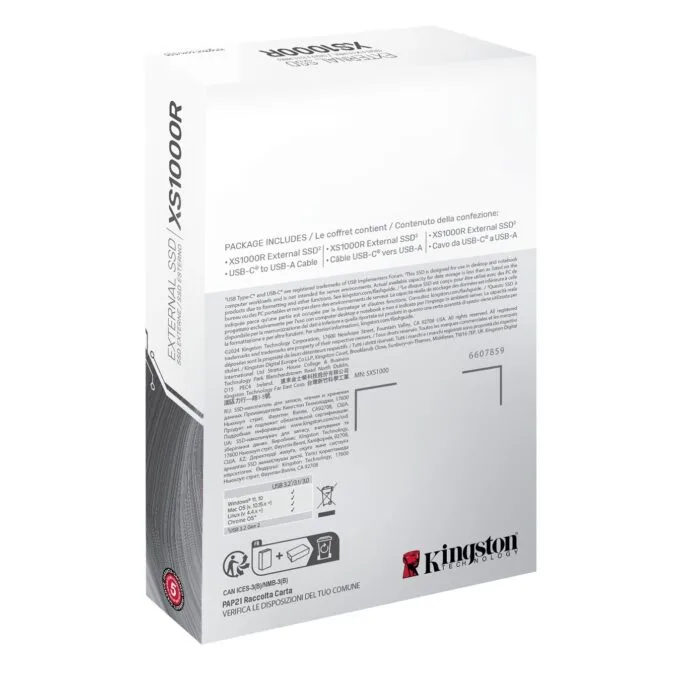 Kingston XS1000 USB 3.2 Gen2 Portable SSD - XS1000 - Red, 1TB — image 6