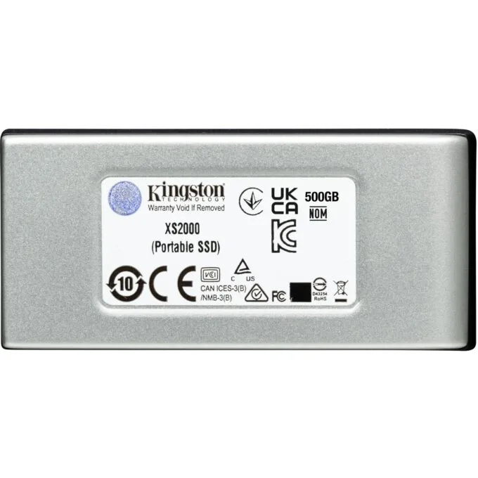 Kingston XS2000 500GB Portable NVMe SSD - XS2000 - USB-C Gen2, 2000 MB/s, Black/Silver — image 2