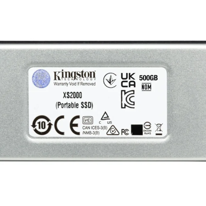 Kingston XS2000 External Portable SSD - 1TB - USB-C 3.2 Gen2, Up to 2000MB/s, Black/Silver — image 2
