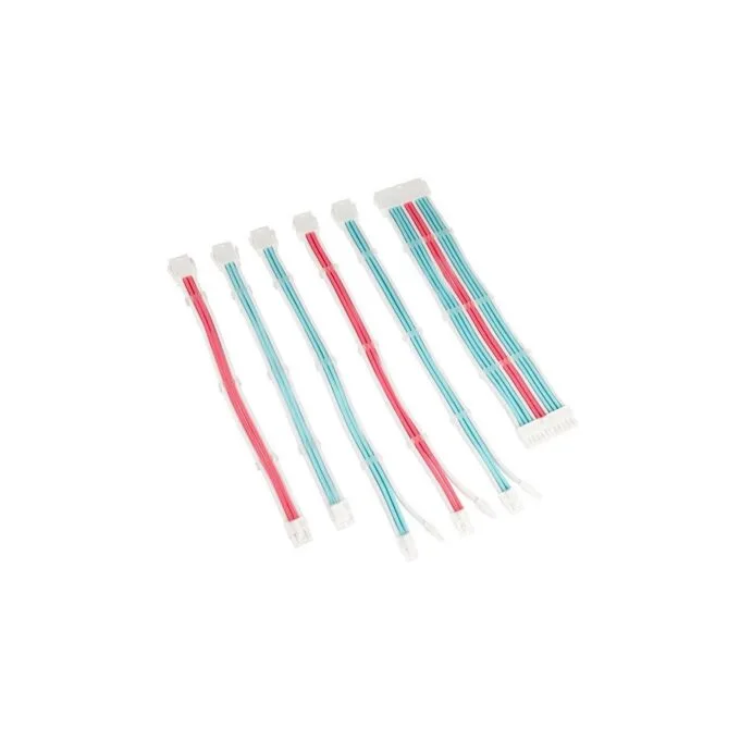 Kolink Core Adept Braided Cable Extension Kit - Brilliant White Neon Blue Pure Pink — image 1