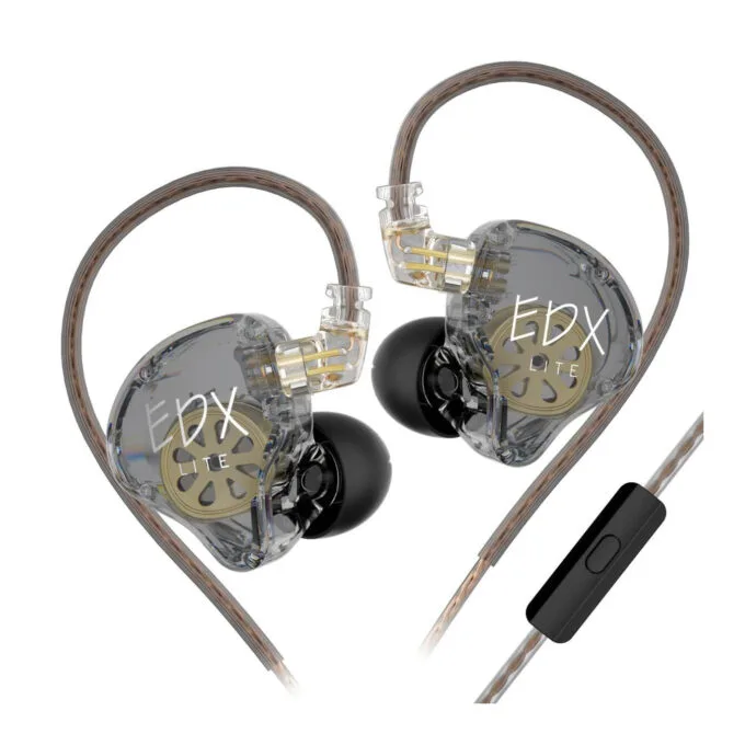 KZ EDX LITE Transparent Grey With MIC - IEM 3,5 In Ear Monitor Earphones, Super-Linear, HIFI bass, N — image 1