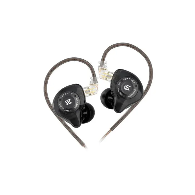 KZ EDX PRO Black No Mic - IEM 3,5 In Ear Monitor Earphones, 1DD Dynamic, HIFI bass, Noise Cancelling — image 1