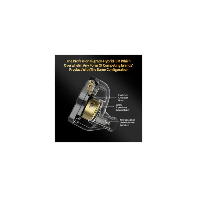 KZ ZSN PRO 2 Gold With Mic - IEM 3,5 In Ear Monitor Earphones, Hybrid 1BA+1DD 10mm, metal, HIFI bass — image 3