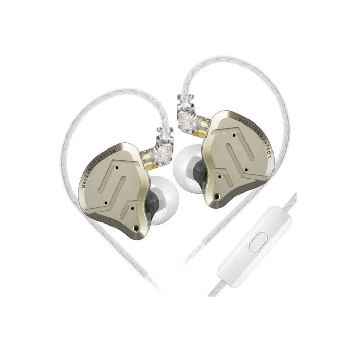 KZ ZSN PRO 2 Gold With Mic - IEM 3,5 In Ear Monitor Earphones, Hybrid 1BA+1DD 10mm, metal, HIFI bass — image 1