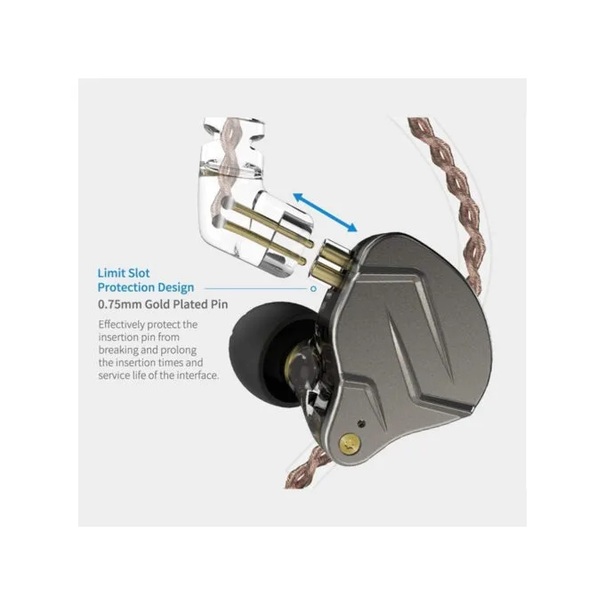 KZ ZSN PRO Grey Mic - IEM 3,5 In Ear Monitor Earphones, Dynamic Hybrid Dual Driver 1BA+1DD — image 2