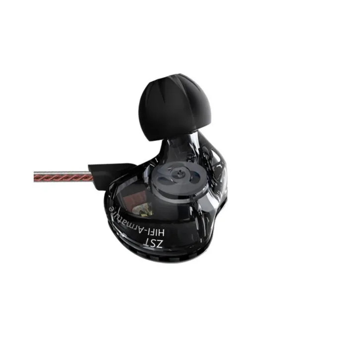 KZ ZST Black No Mic - IEM 3,5 In Ear Monitor Earphones, Dynamic Hybrid Dual Driver 1BA+1DD — image 3