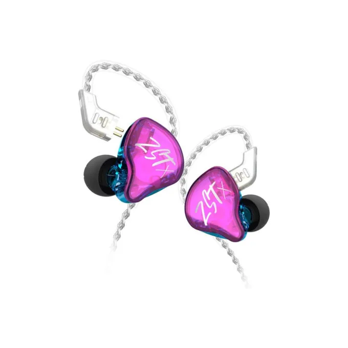 KZ ZST X Purple No Mic - IEM 3,5 In Ear Monitor Earphones, Dynamic Hybrid Dual Driver 1BA+1DD, 2x ma — image 1