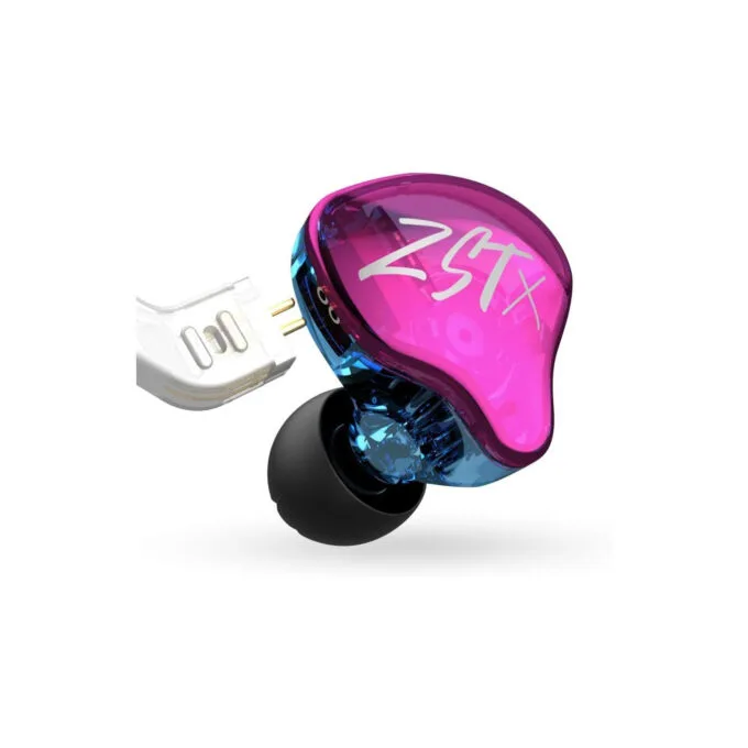 KZ ZST X Purple With Mic - IEM 3,5 In Ear Monitor Earphones, Dynamic Hybrid Dual Driver 1BA+1DD, 2x — image 2