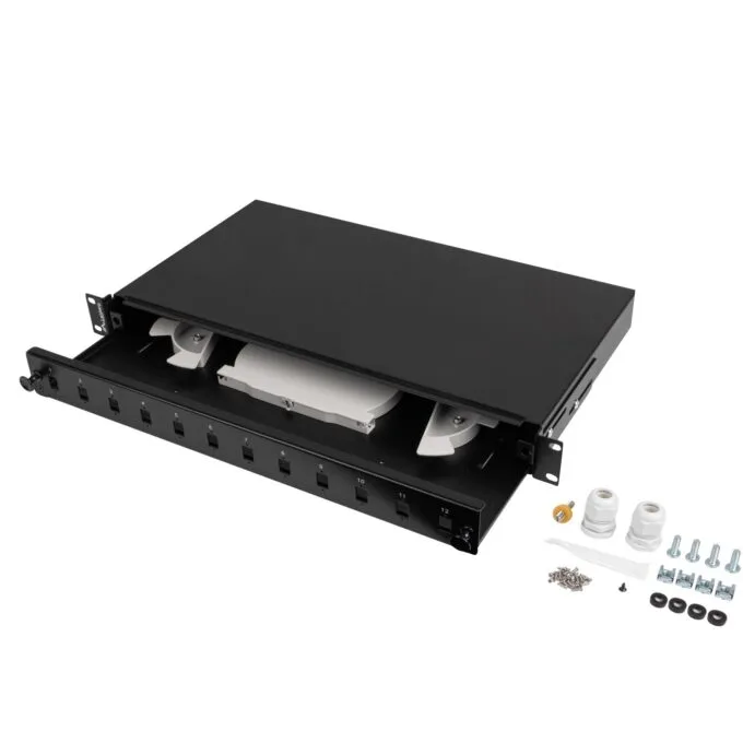 Lanberg Fiber ODF - for 12xSC Simplex or 12xLC Duplex Adapters RM Metal — image 1