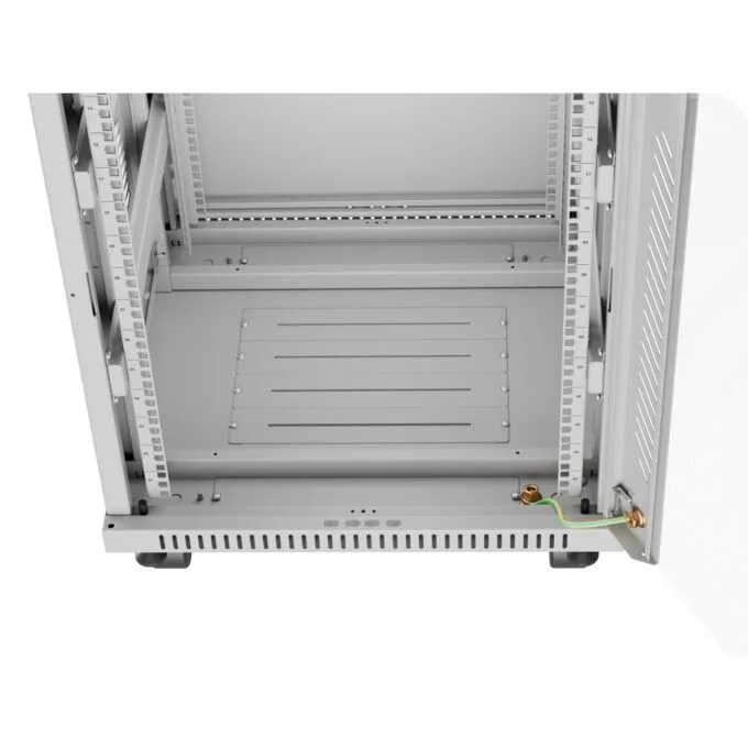 Lanberg Free Standing Cabinet 19'' with Glass Door - 15U, 60cm Ventilation Panel with LCD, 2 Fans & Thermostat Grey — image 8