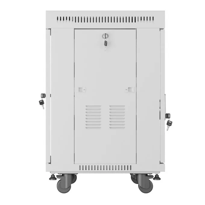 Lanberg Free Standing Cabinet 19'' with Glass Door - 15U, 60cm Ventilation Panel with LCD, 2 Fans & Thermostat Grey — image 9