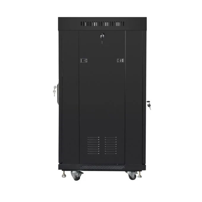Lanberg Free Standing Cabinet 19'' with Glass Door 22U 60cm Ventilation Panel with LCD, 2 Fans & Thermostat Black (no... — image 4