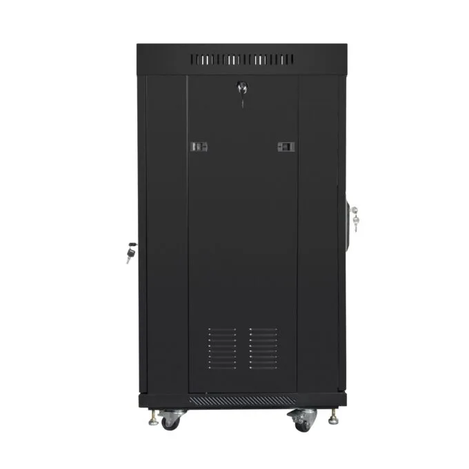 Lanberg Free Standing Cabinet 19'' with Glass Door 22U 60cm Ventilation Panel with LCD, 2 Fans & Thermostat Black (no... — image 5