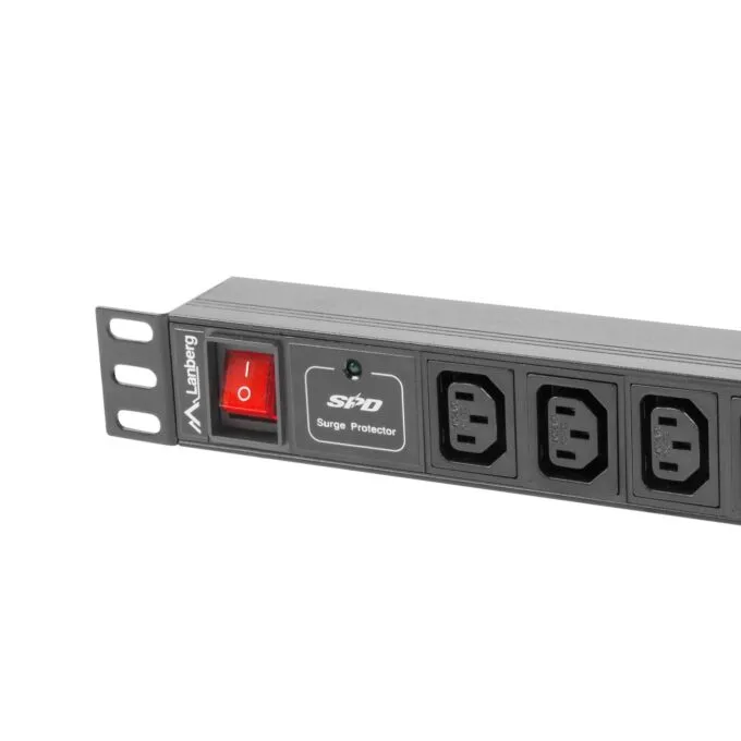 Lanberg PDU - 1U 10-Way IEC 2M with IEC plug Surge — image 2