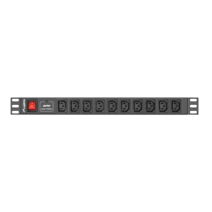 Lanberg PDU - 1U 10-Way IEC 2M with IEC plug Surge — image 3