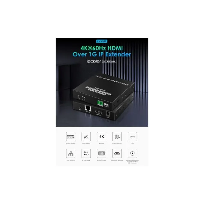 Lenkeng HDMI Extender over IP - LKV582 - 4K60Hz 120m 1G — image 6