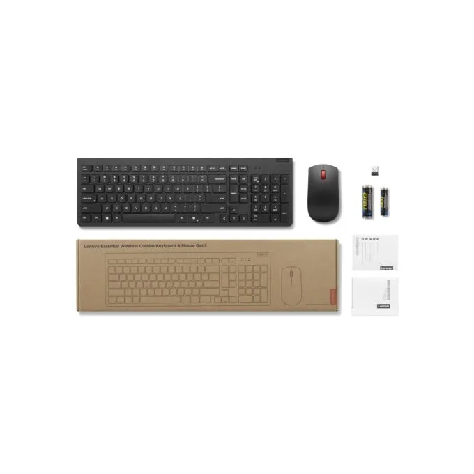 Lenovo Essential Wireless Combo Keyboard & Mouse - Gen2 - Black-German — image 5