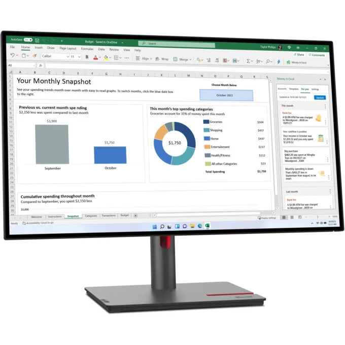 Lenovo ThinkVision P27h-30 27in QHD IPS USB-C DP 4ms 60Hz - 63A1GAR1WW — image 6
