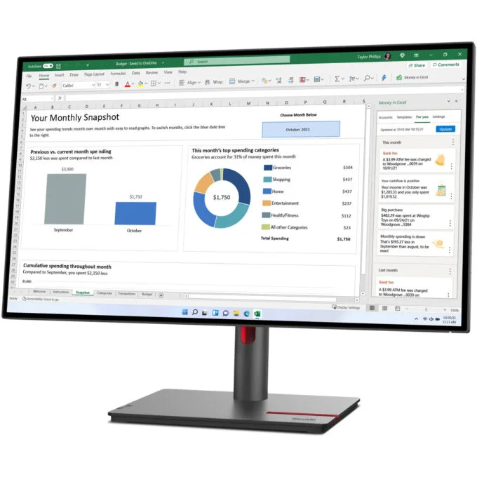 Lenovo ThinkVision P27h-30 27in QHD IPS USB-C DP 4ms 60Hz - 63A1GAR1WW — image 7