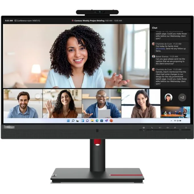 Lenovo ThinkVision T24mv-30 23.8" IPS FHD 75Hz 4ms Webcam Monitor - 63D7UAT3UK — image 1