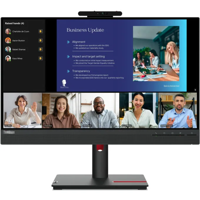 Lenovo ThinkVision T24v-30 23.8" FHD IPS 75Hz Monitor Webcam Speakers — image 16