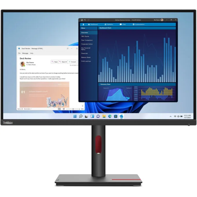 Lenovo ThinkVision T27p-30 - 27in 4K UHD IPS Monitor, USB-C 90W PD, HDMI 2.0 & DP1.4, Height-Adjustable Stand, Black — image 1