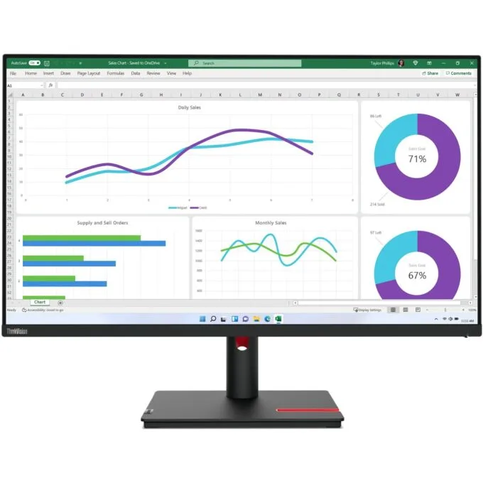 Lenovo ThinkVision T32h-30 31.5" QHD IPS Monitor USB-C DP HDMI — image 5