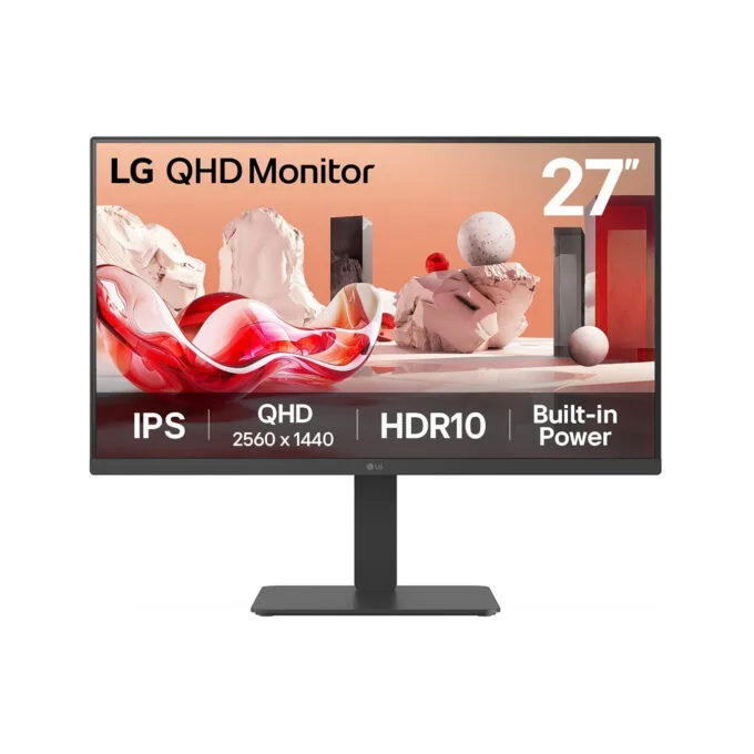 LG 27BA45QB-B 27" QHD IPS Monitor 75Hz 5ms HDR10 DP+2xHDMI Speakers Pivot — image 1