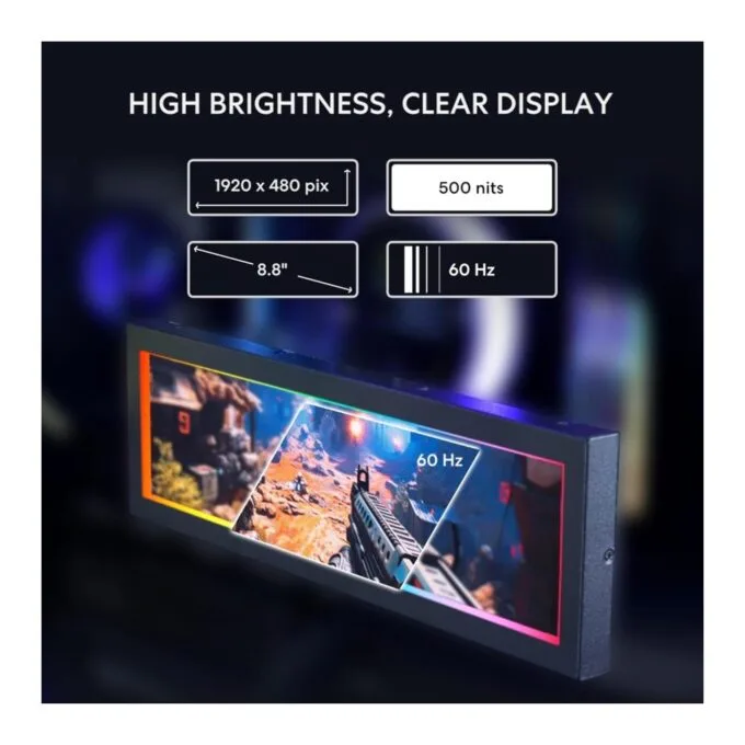 Lian Li 8.8" Universal Screen White - For Any PC - ARGB Frame - Display Panel - LCD Mini Monitor — image 4