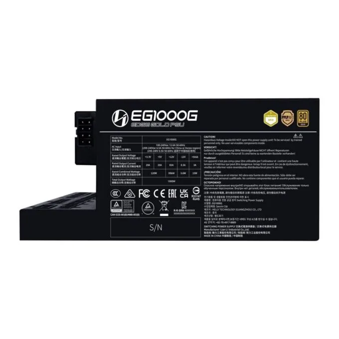 Lian Li Edge EG1000G 1000W - 80+ Gold Fully Modular ATX 3.1 L-Shape USB Hub — image 3