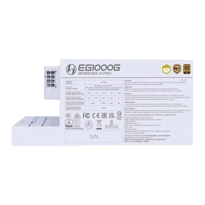Lian Li Edge EG1000G 1000W White 80+ Gold Fully Modular ATX PSU — image 3