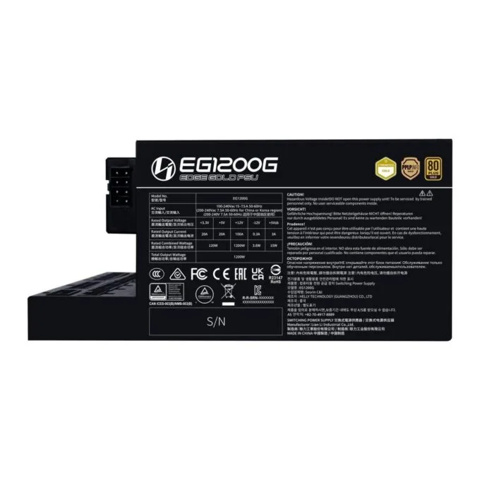 Lian Li Edge EG1200G 1200W 80+ Gold Fully Modular PSU Black — image 3