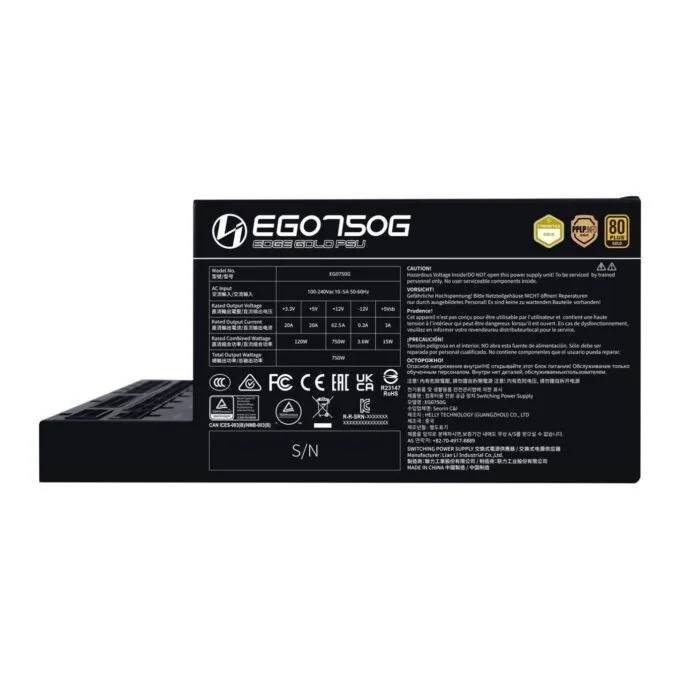 Lian Li Edge Gold EG0750G 750W 80+ Gold Fully Modular ATX PSU - Black — image 5