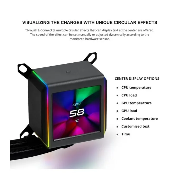 Lian Li Galahad II LCD 280 TL Wireless Black - AIO Water Cooler - AM5 AM4 - LGA 1851 1700 1200 115x - GA2ALCD28TLB — image 3