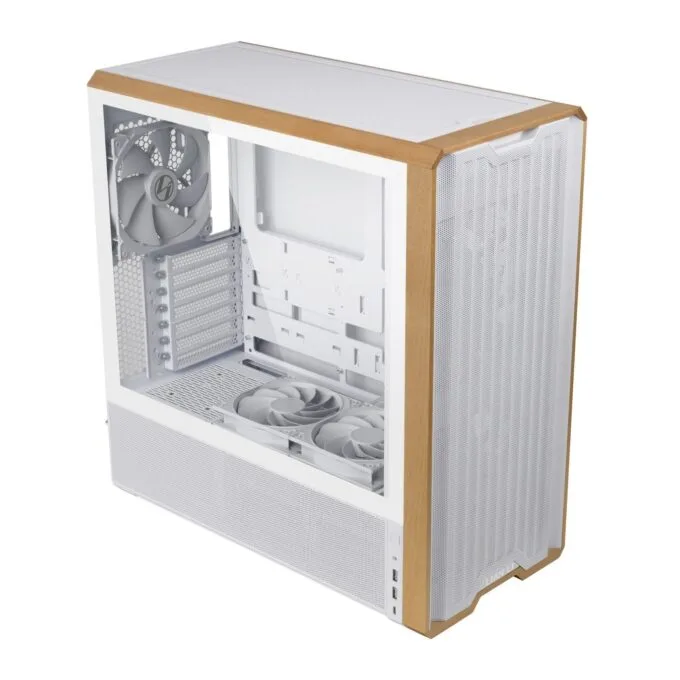 Lian Li LANCOOL 217 White - Mid-Tower ATX PC Case, 5 PWM Fans, Wood Accent — image 2