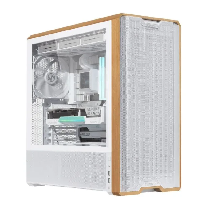 Lian Li LANCOOL 217 White - Mid-Tower ATX PC Case, 5 PWM Fans, Wood Accent — image 6