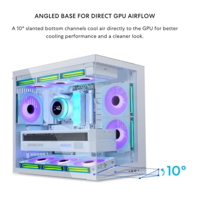 Lian Li O11D Mini V2 WHITE - O11D Mini V2 - ATX PC Gaming Case, Improved Airflow — image 3