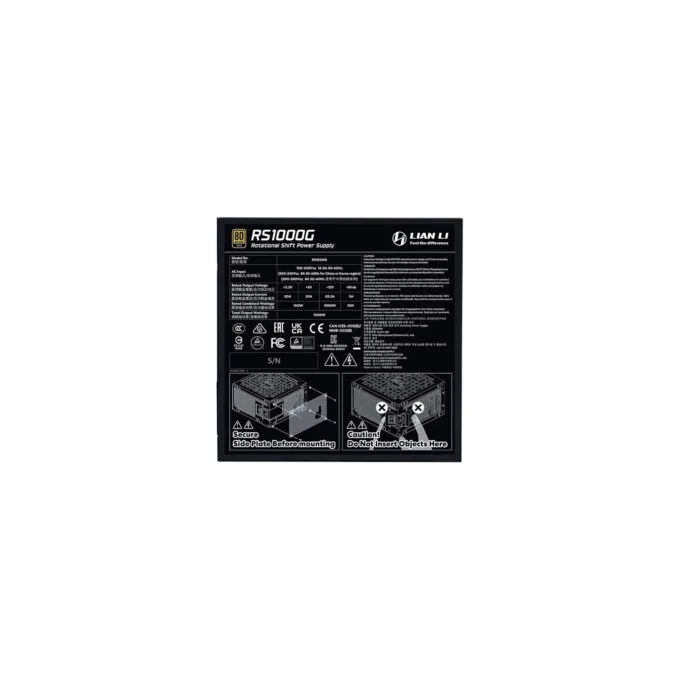 Lian Li RS1000G Black - 1000W 80+ Gold ATX 3.1 Fully Modular PSU - 12V-2x6 — image 5