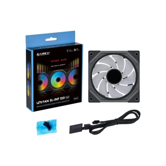 Lian Li UNI FAN SL-INF 120 Reverse Wireless ARGB PWM Fan Black — image 5